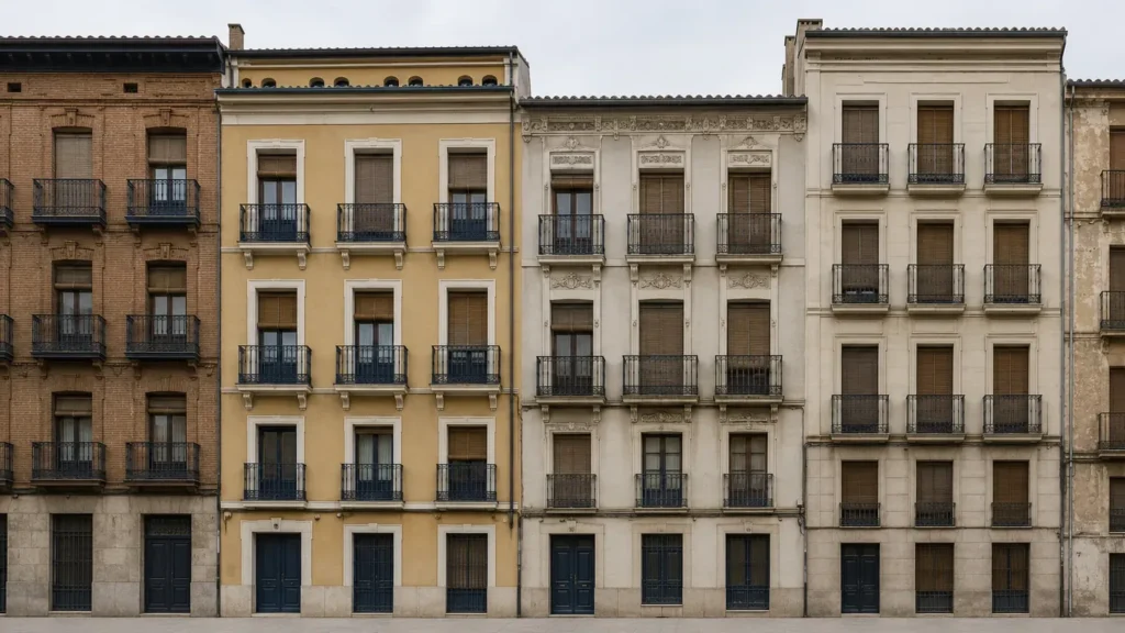 Fachadas de edificios residenciales españoles: los inmuebles que garantizan una cartera de NPL
