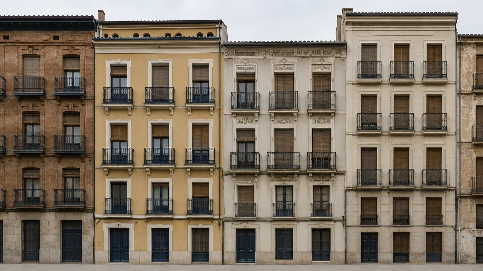 Fachadas de edificios residenciales españoles: los inmuebles que garantizan una cartera de NPL